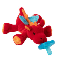 WubbaNub Red Dragon pacifier front view with easy-grasp plush for soothing baby