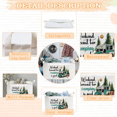 Wuguimeii camping theme toy box folded flat demonstrates space saving for small rooms