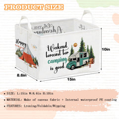 Wuguimeii camping theme toy box front view blends decor with practical toy organization in playrooms