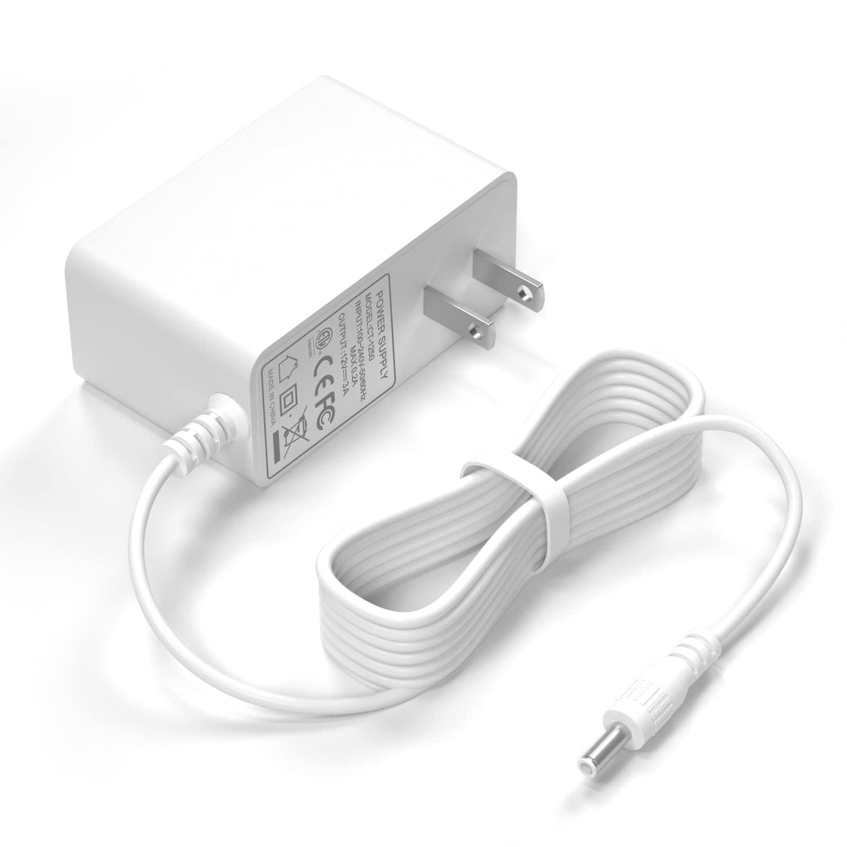 WUKUR mamaroo power cord 12V-3A close-up for safe baby swing charging