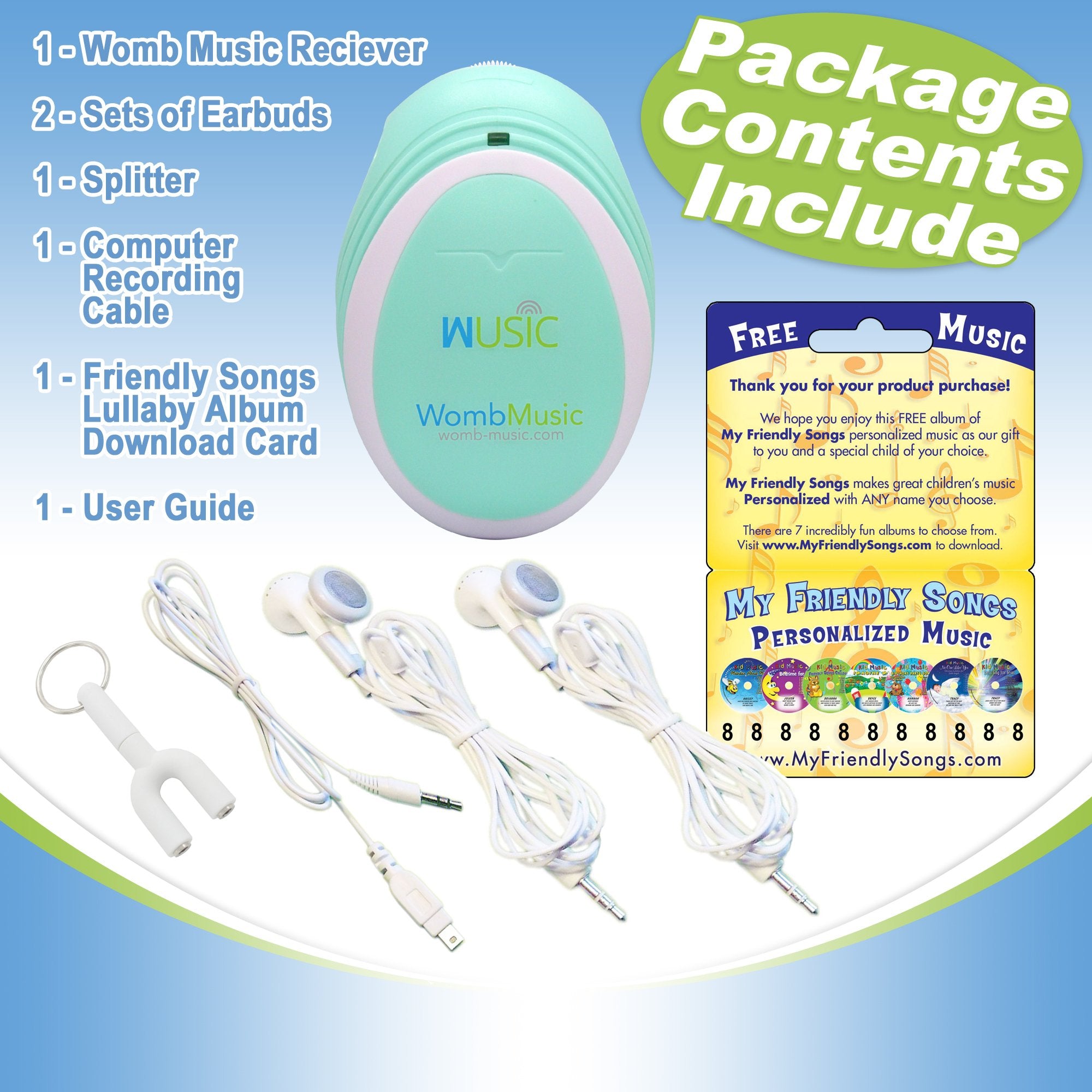 Wusic belly speaker in bedroom for soothing baby sounds