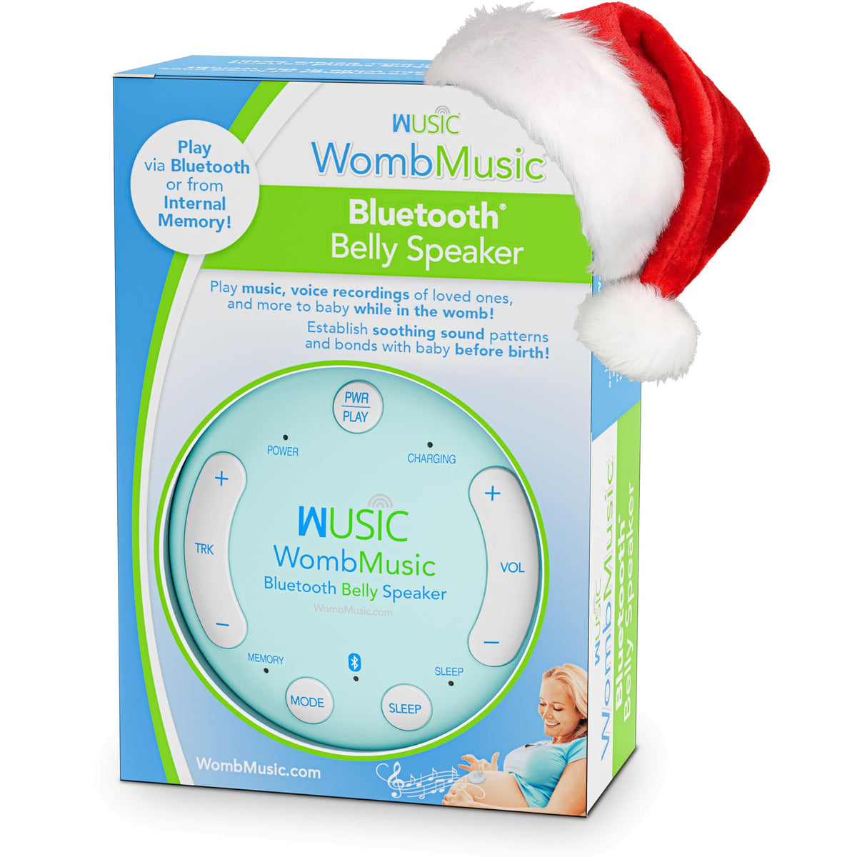 Wusic belly speaker in use for baby bonding.