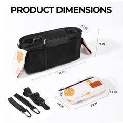 WUUTER stroller organizer detachable wristlet enables hands-free errands.