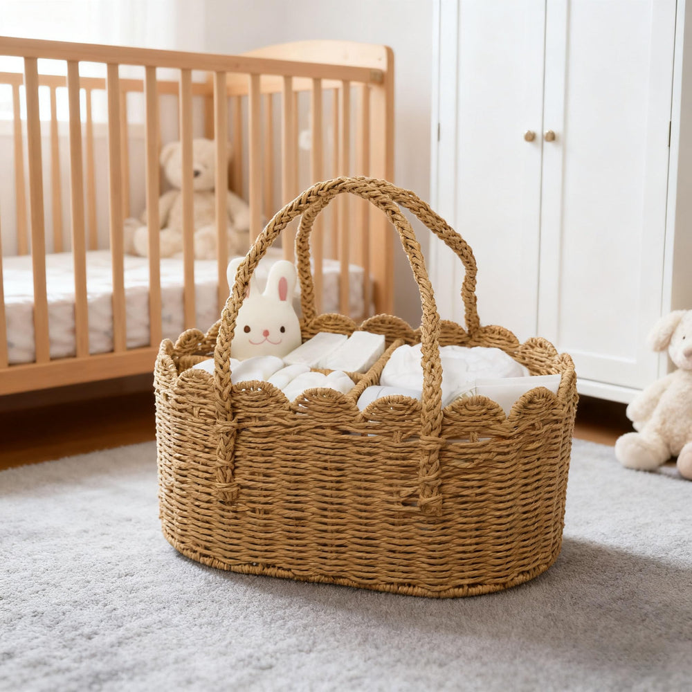 WWMayFeel diaper caddy organizer dimensions example highlighting size for nursery setup.