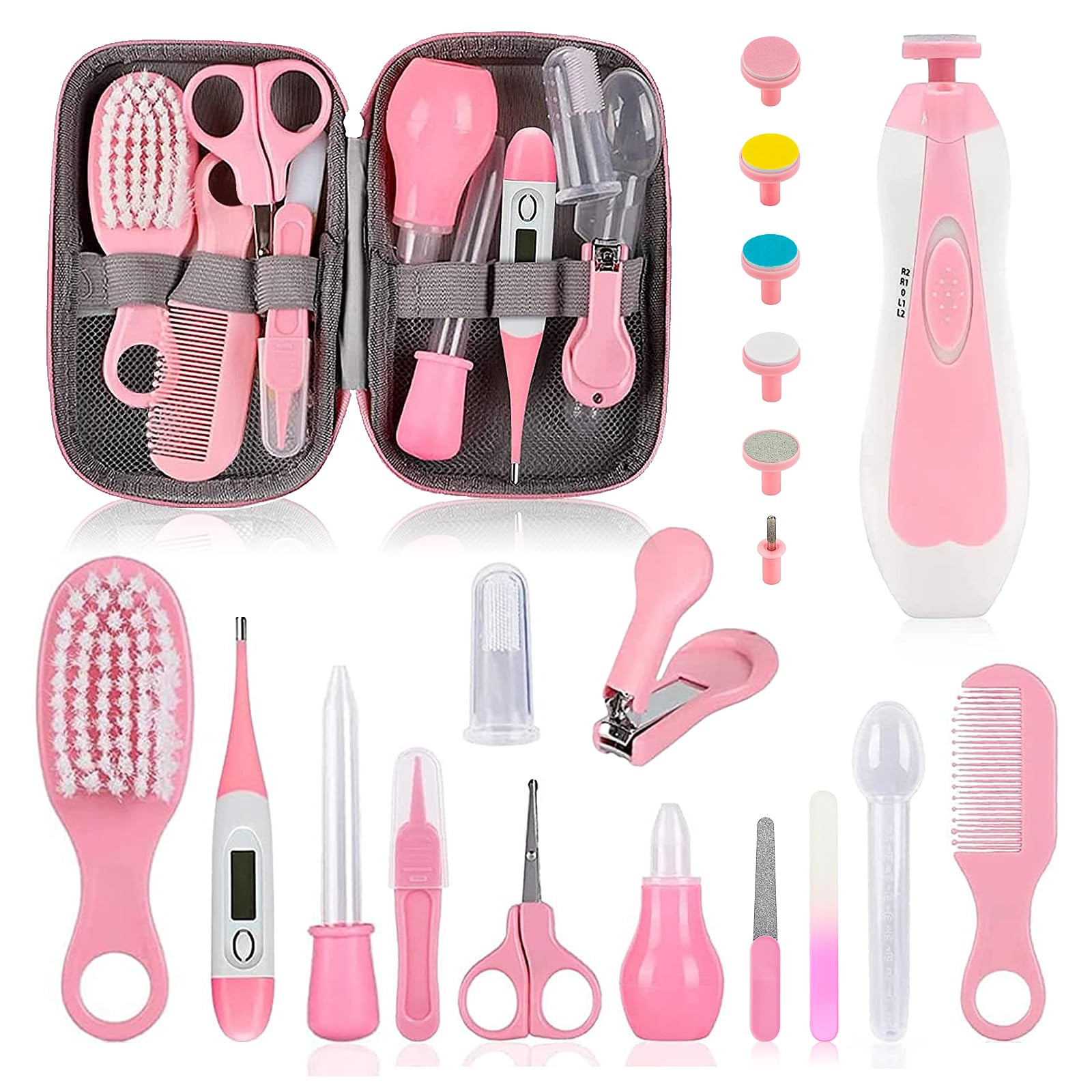 WXA Baby Grooming Kit pink diaper bag-ready set for home and travel
