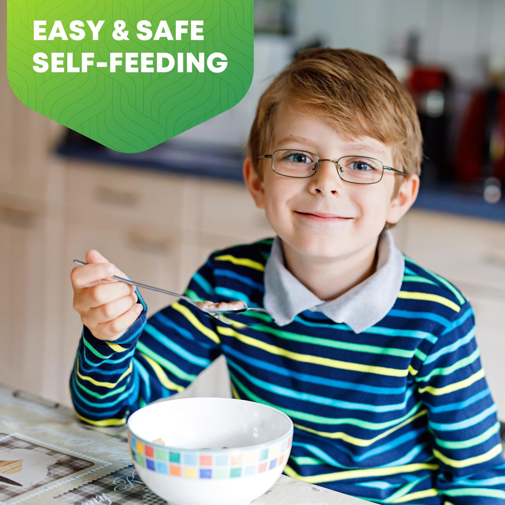 WXCWYQR mirror-polished finish adds sleek style to kids' mealtime.
