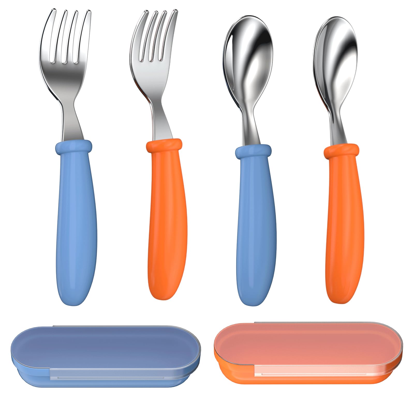 WXCWYQR toddler utensils set with case compact full view for easy storage