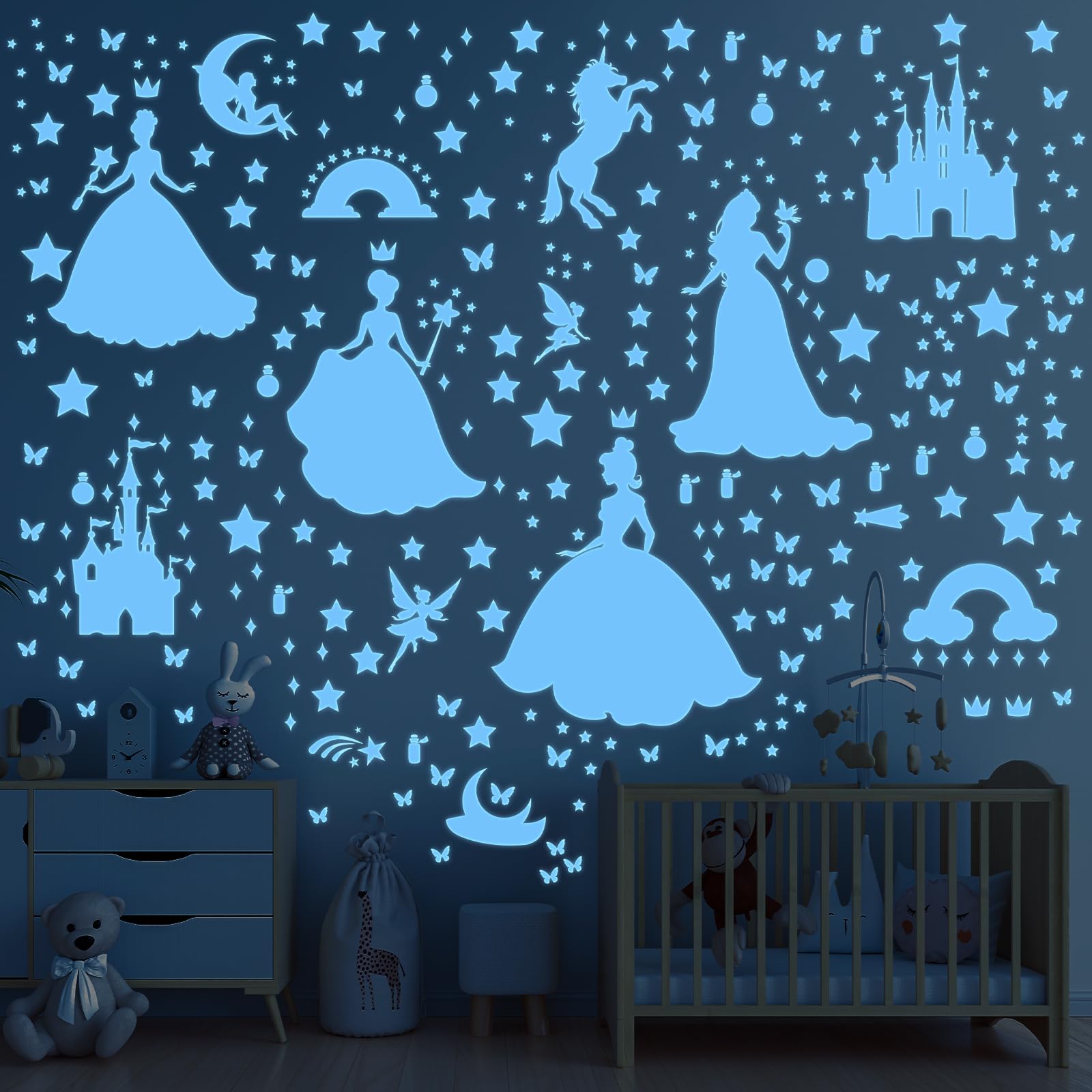 Wxiben glow-stars ceiling three-pack illuminates the bedroom with dreamy glow
