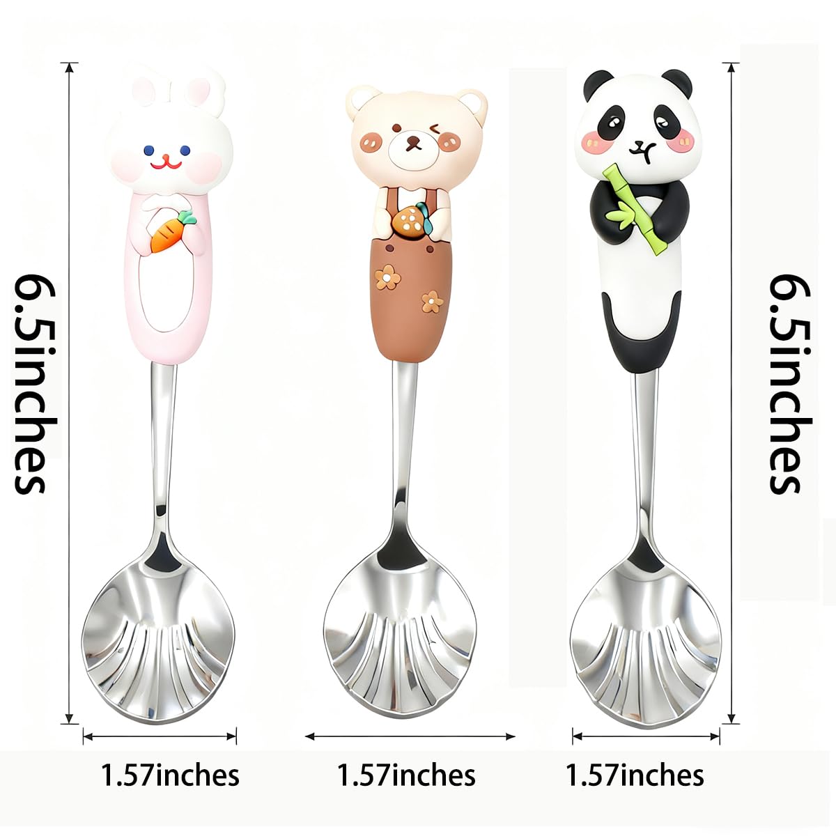WXMI-AN shell spoon bear-handle designed for comfortable child meals.