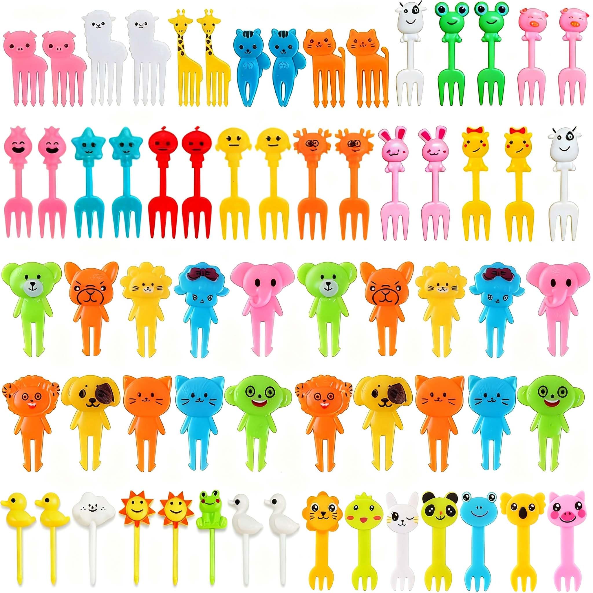 WXOIEOD animal picks assorted patterns brighten lunches and encourage fruit and veggie bites