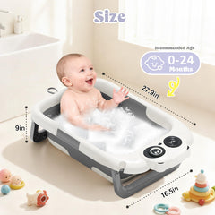 WXXM baby bathtub shows temperature display for easy water checks