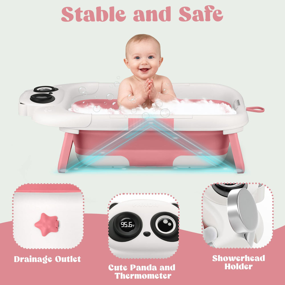 WXXM baby bathtub drainage hole enables quick, hygienic water release.