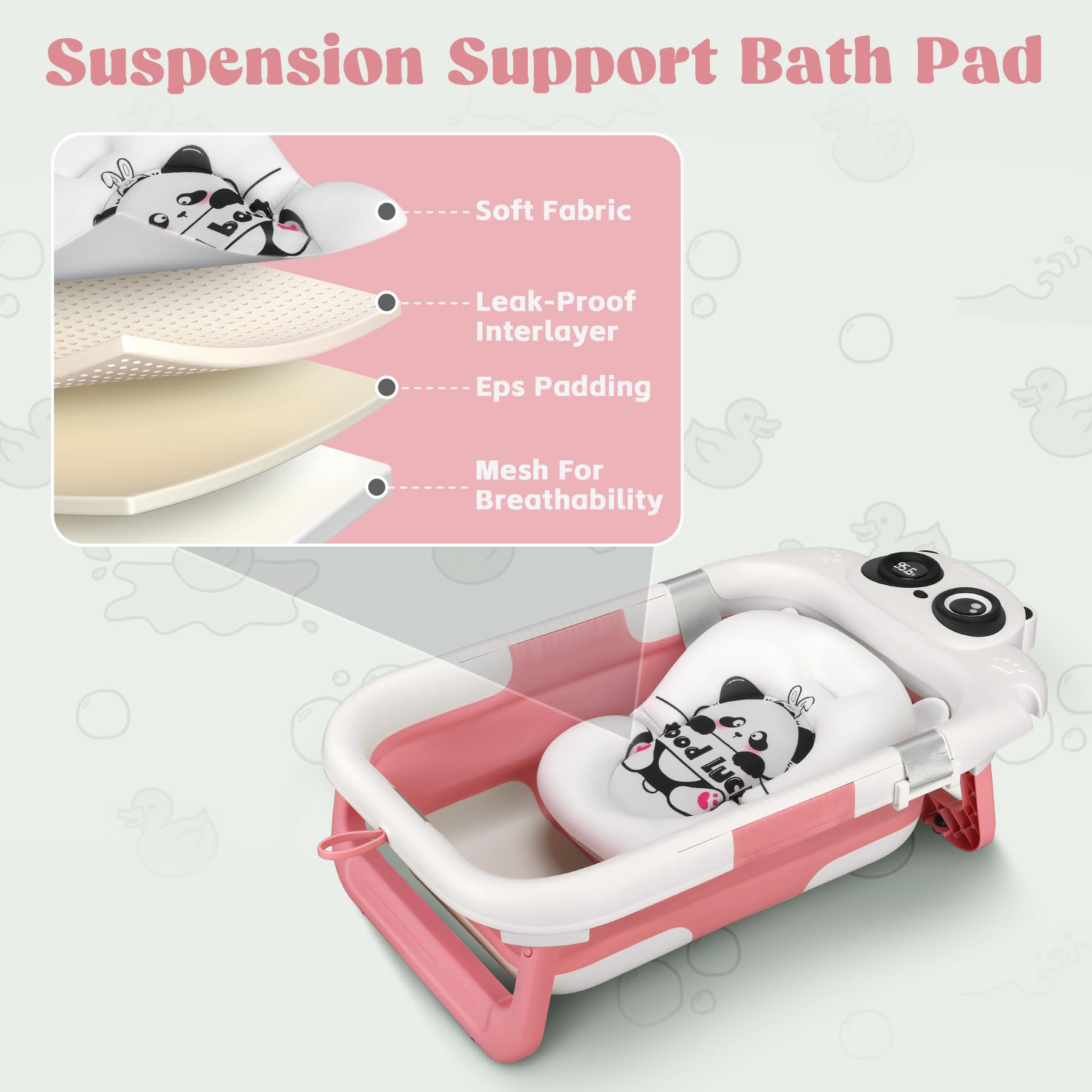 WXXM lightweight portable tub suitable from newborn to toddler.