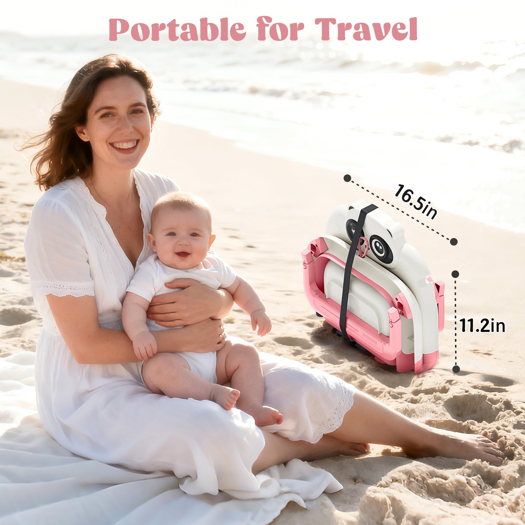 WXXM baby bathtub soft cushion detachable provides gentle head and neck support.