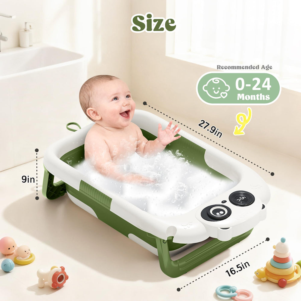 WXXM Collapsible Baby Bathtub open setup supports easy bath times for newborns and toddlers.