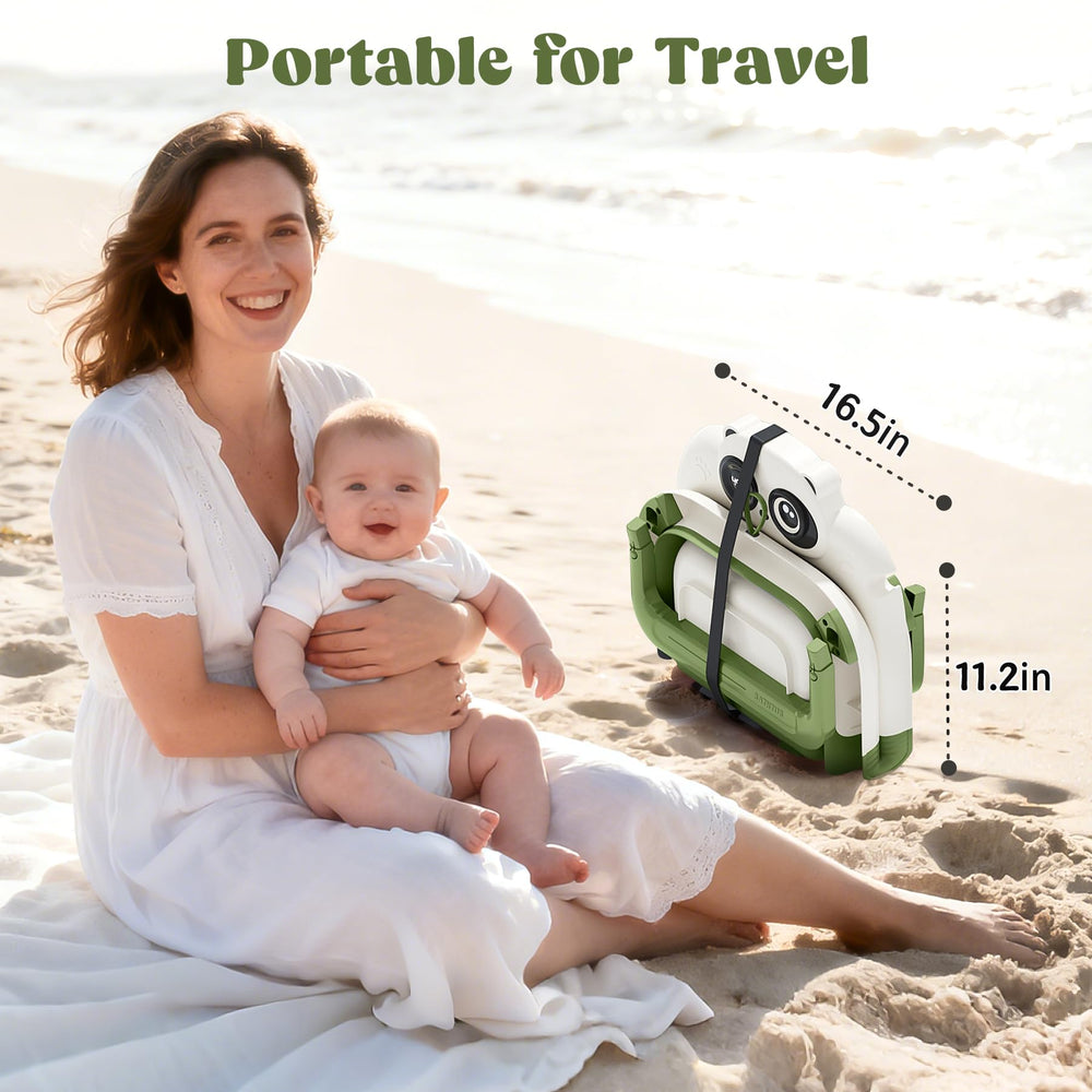 WXXM Collapsible Baby Bathtub includes a thermometer for easy water temperature checks.