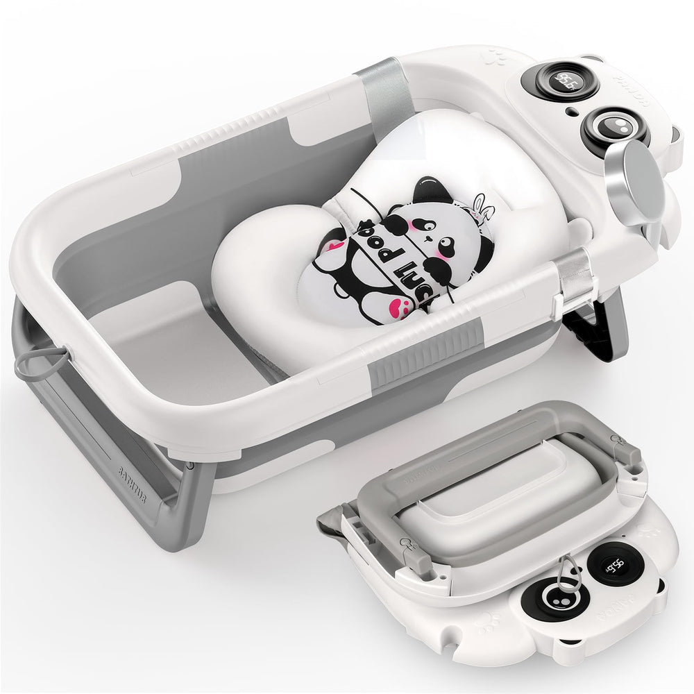 WXXM foldable baby bathtub in compact fold for easy storage and travel