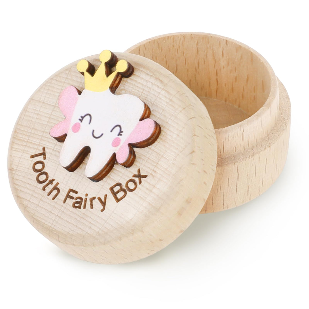 WY LIGHTING LEVEL Tooth Fairy Box lid with a 3D tooth for a cheerful keepsake.