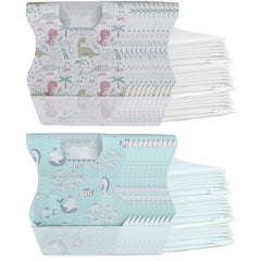WYSLP baby disposable bibs dinosaur pattern with leakproof pocket for mess-free meals.