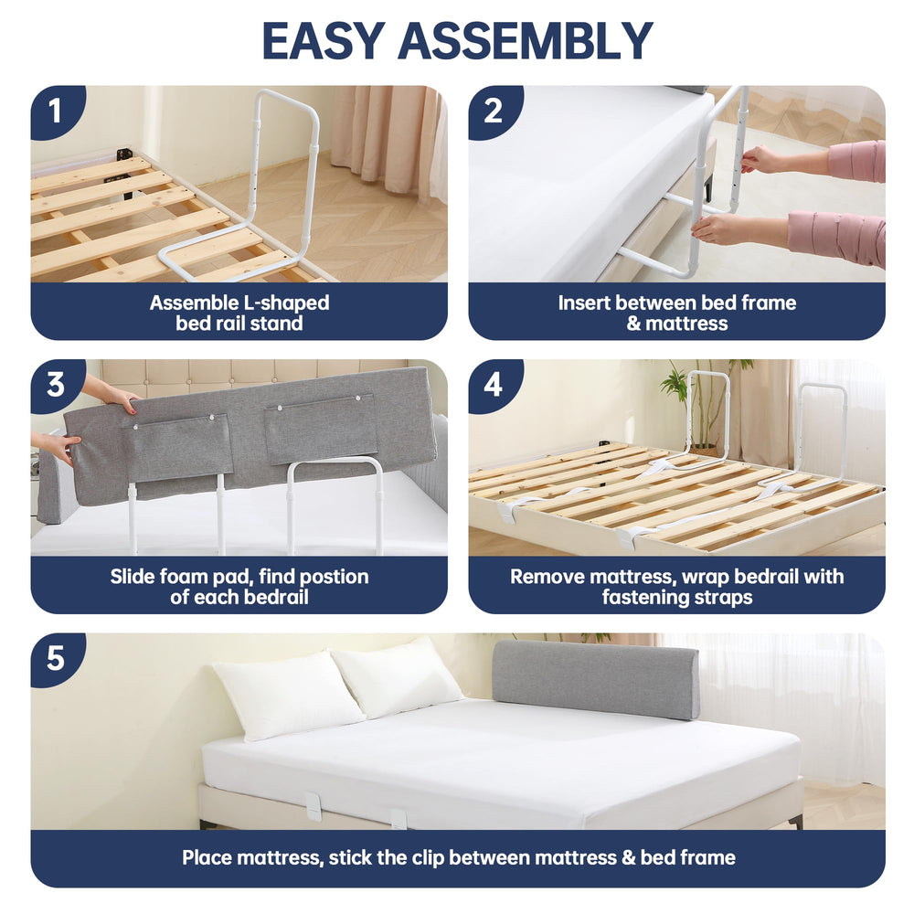 WYBITNY Bed Guard Rail compatible with platform beds ensures flexible placement.