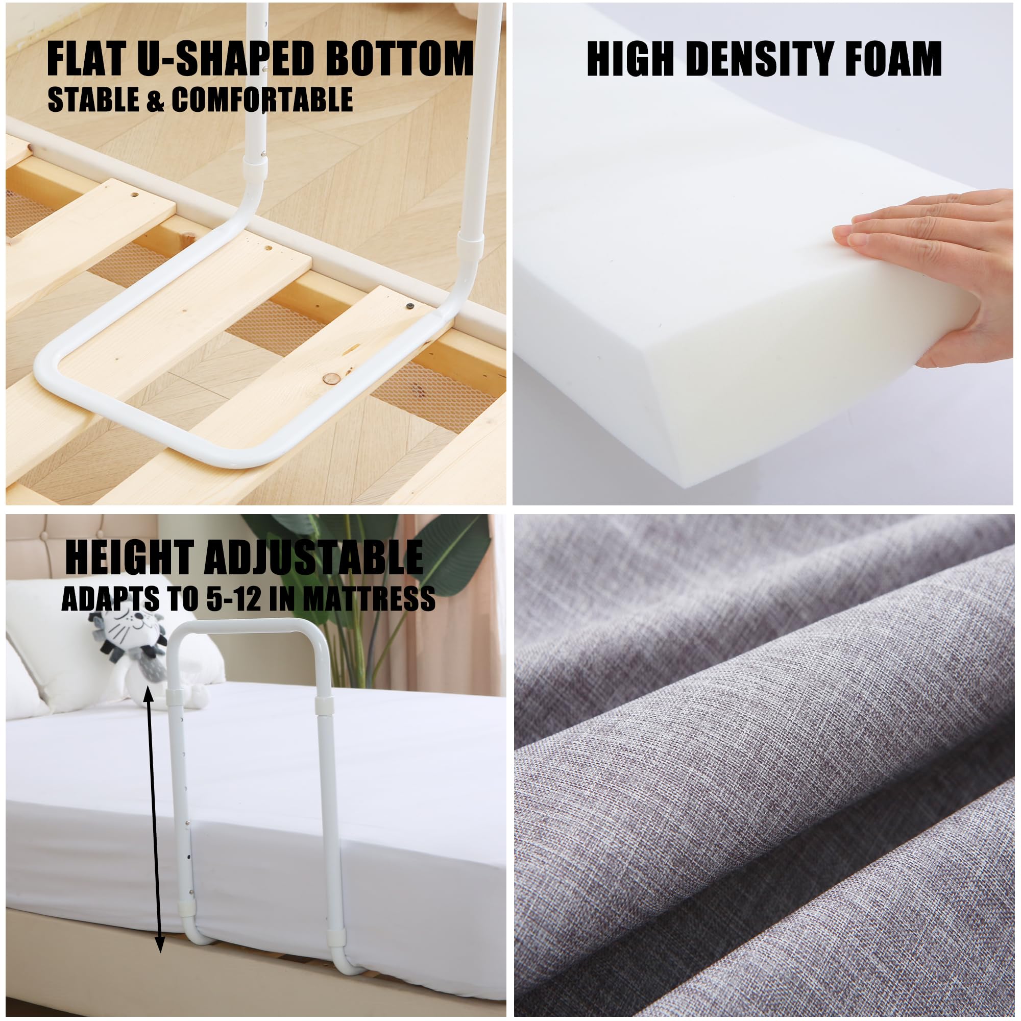 WYBITNY foam pad rests on the bed edge, illustrating cushioning for toddlers.