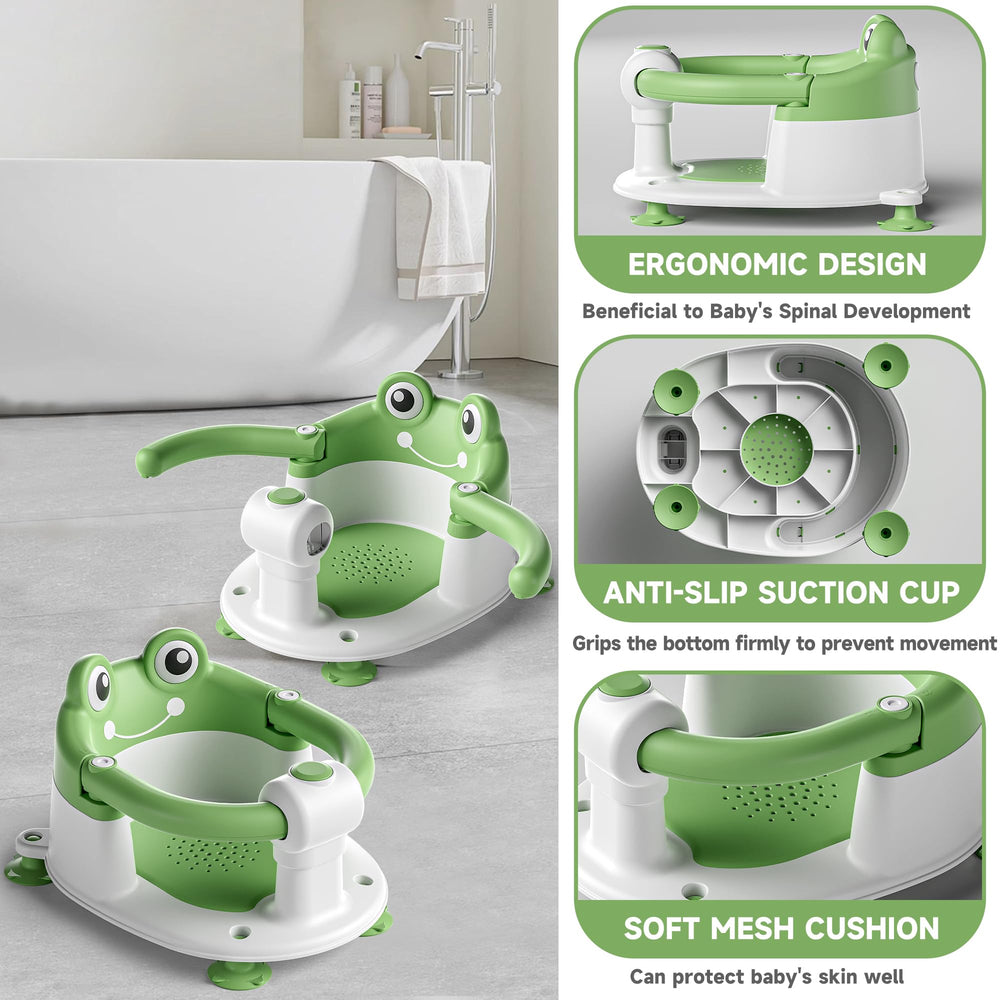 WyfKyd bath seat close-up on soft cushion for gentle support.