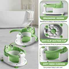 WyfKyd bath seat close-up on soft cushion for gentle support.