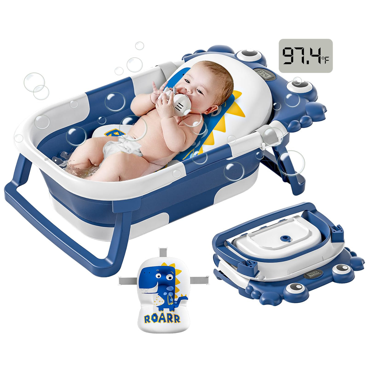 WyfKyd collapsible baby bath folded for compact storage and simple setup