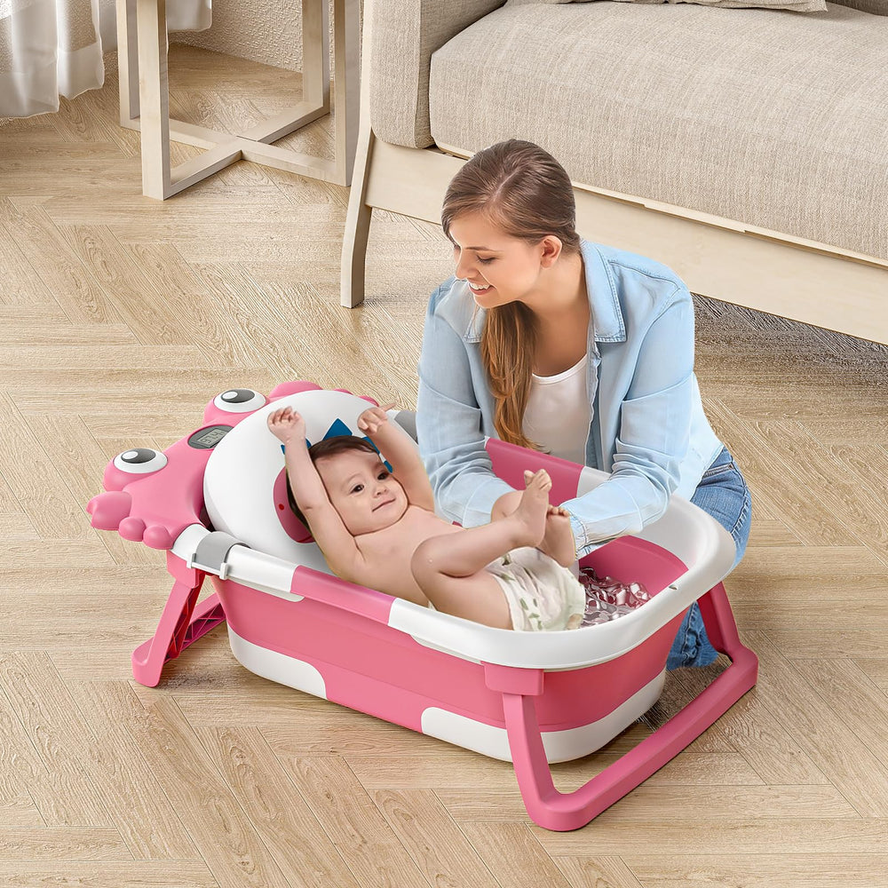 WyfKyd collapsible baby bath’s four-corner support reduces tipping risk.