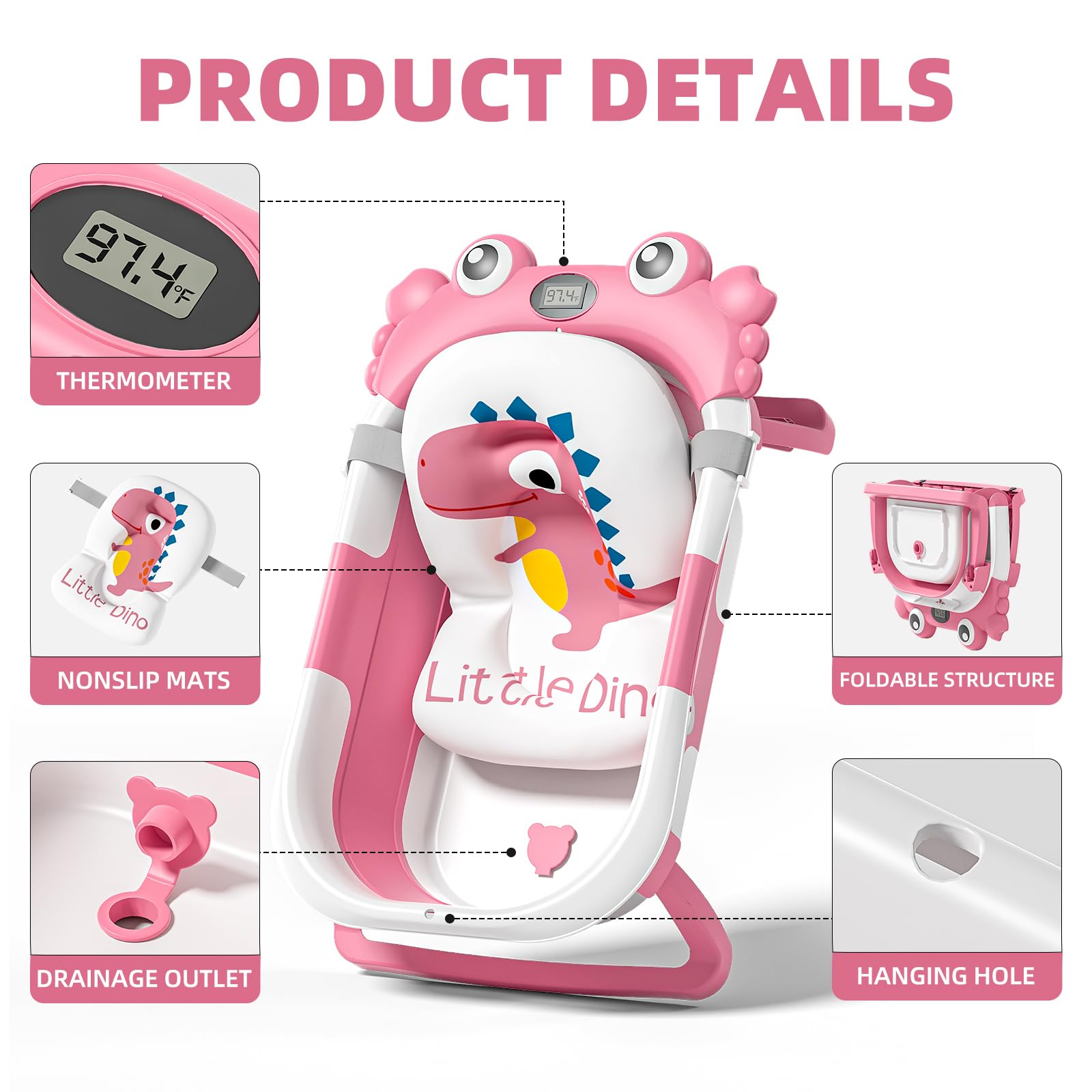 WyfKyd collapsible baby bath uses PP+TPE material for safe durable infant baths.