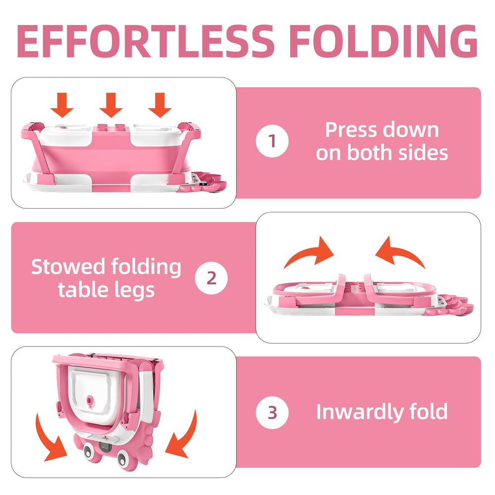 WyfKyd collapsible baby bath is portable for home and travel use.