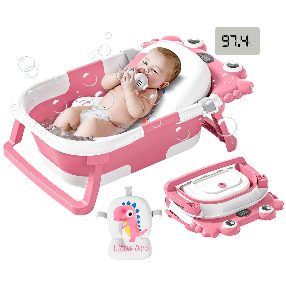 WyfKyd collapsible baby bath folded compact for easy storage during travels.