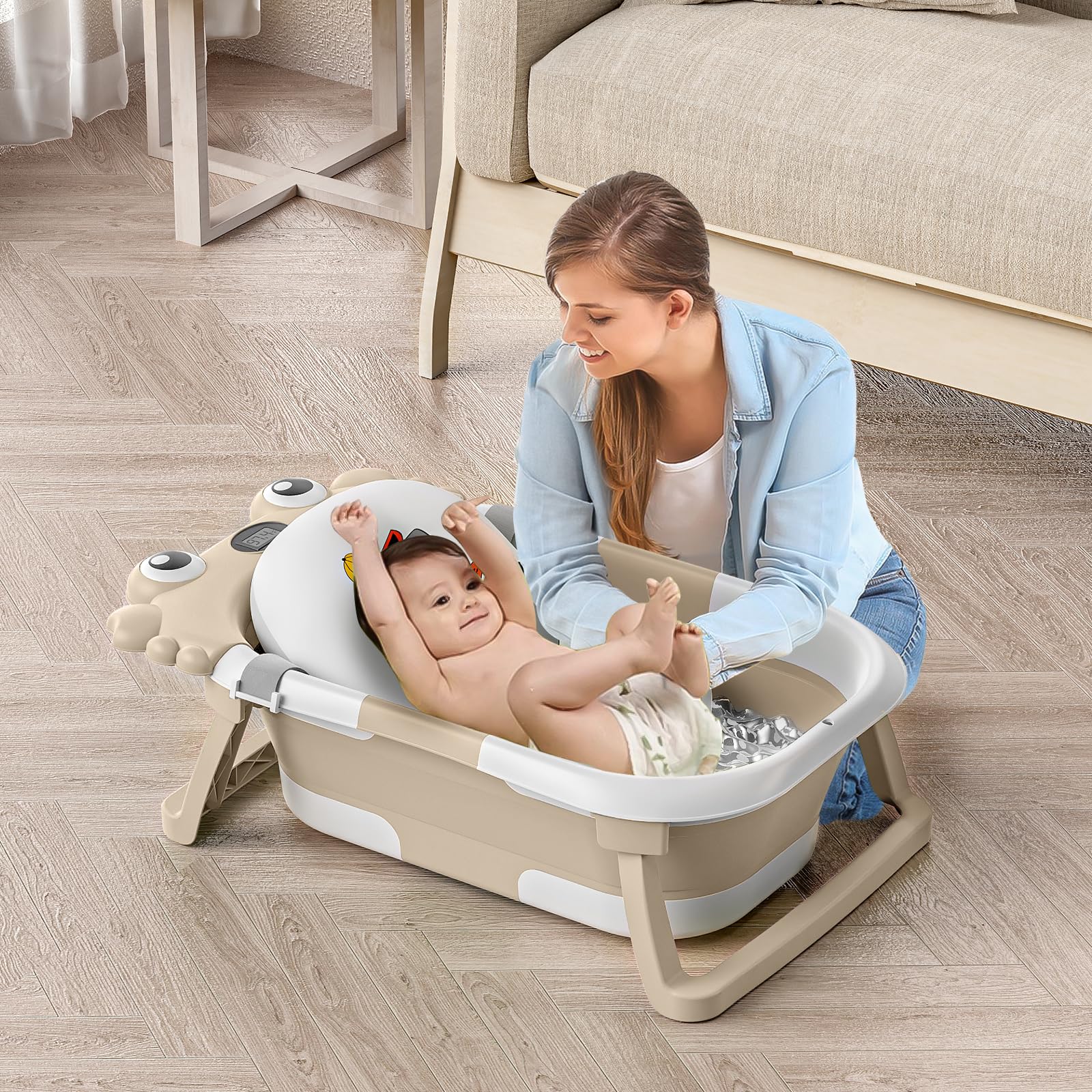 WyfKyd tub suits babies 0-36 months, from newborn to toddler, growing with them