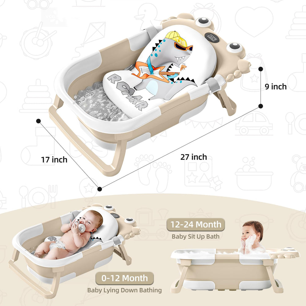 WyfKyd collapsible baby bathtub shows real-time temperature, helping parents adjust water safely