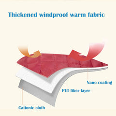 WYI double-stroller-winter-cover back view with storage bag for essentials.