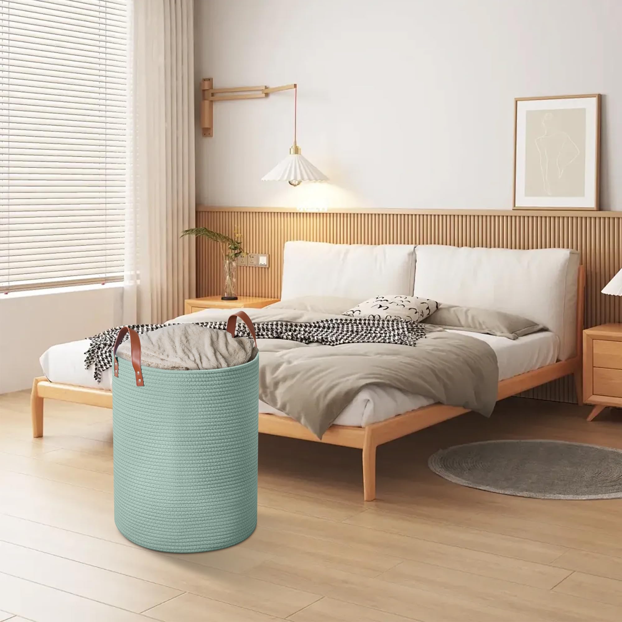 Wymulot classic green rope basket complements modern decor