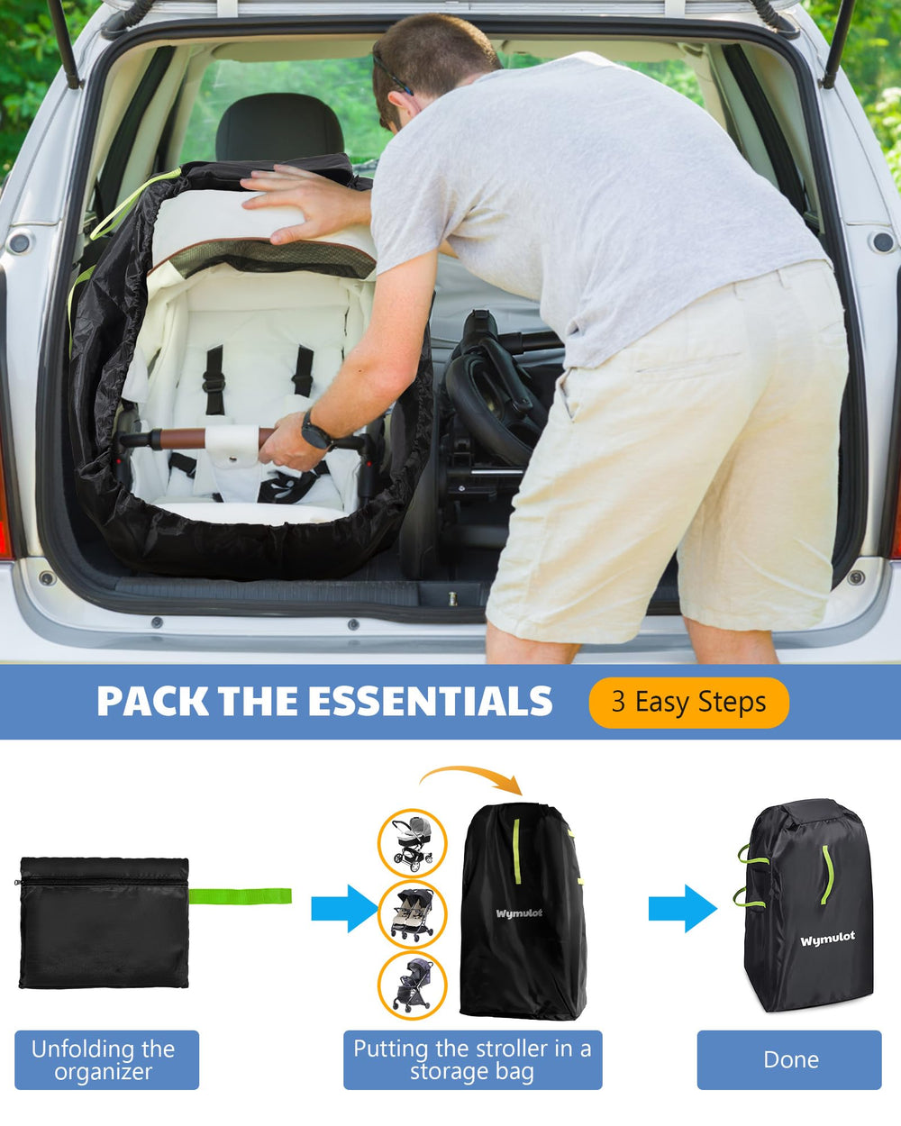 Wymulot fits strollers aged 1-3 years for travel protection