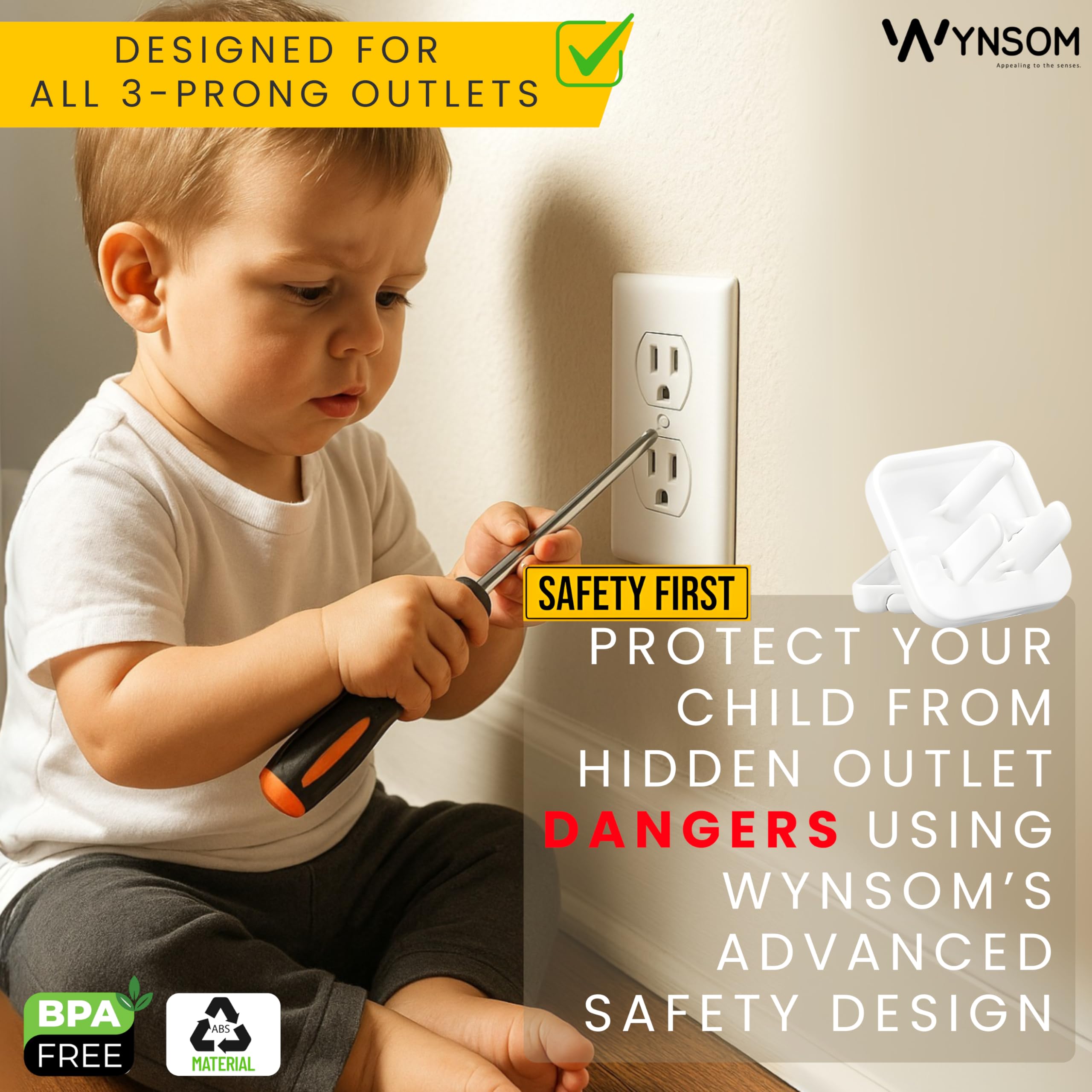 Wynsom 60-pack outlet cover set with complete protection and easy use.