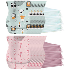 WYSLP baby disposable bibs travel pack shows mess-free meals on the go.