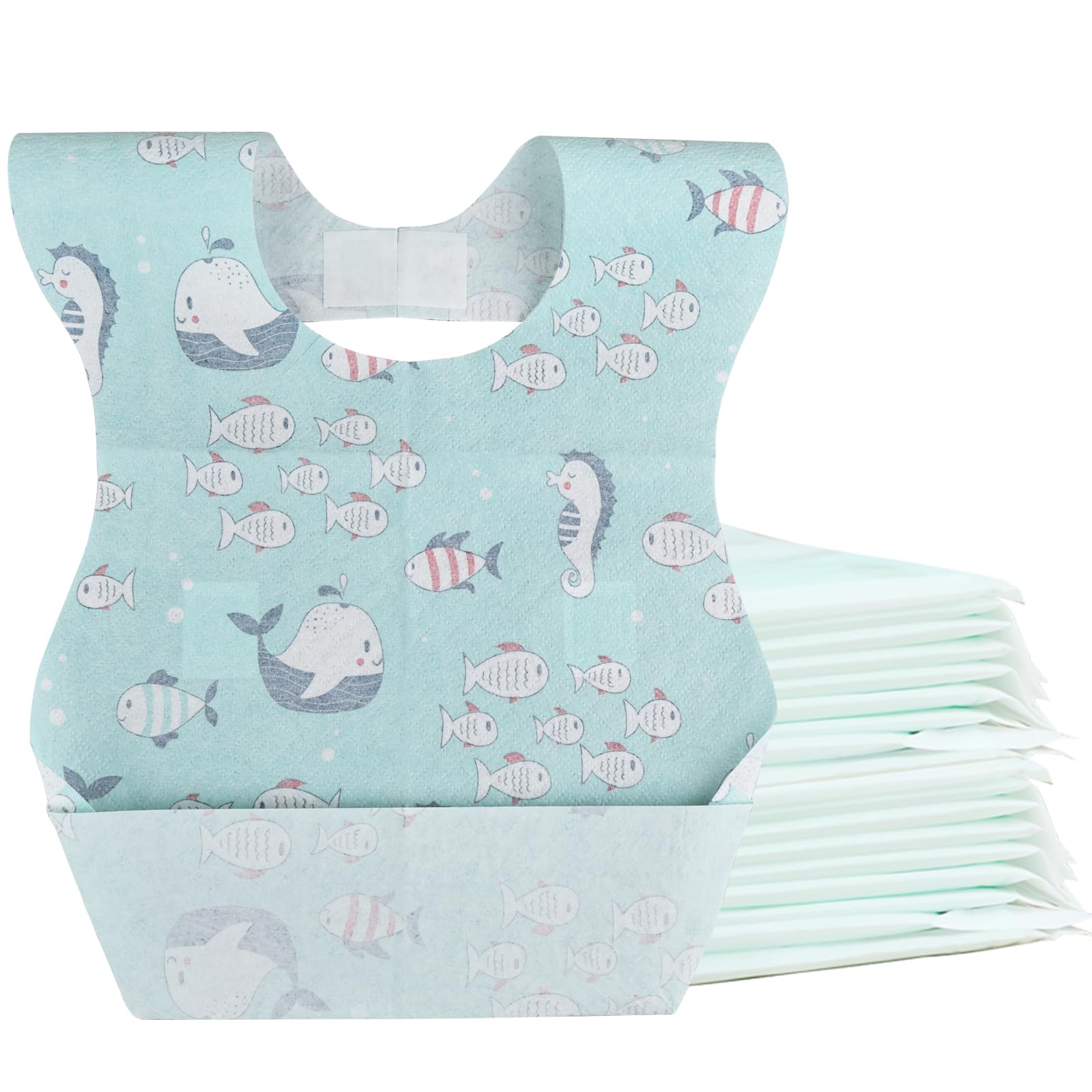 WYSLP baby bibs with whale pattern keep meals mess-free on the go.