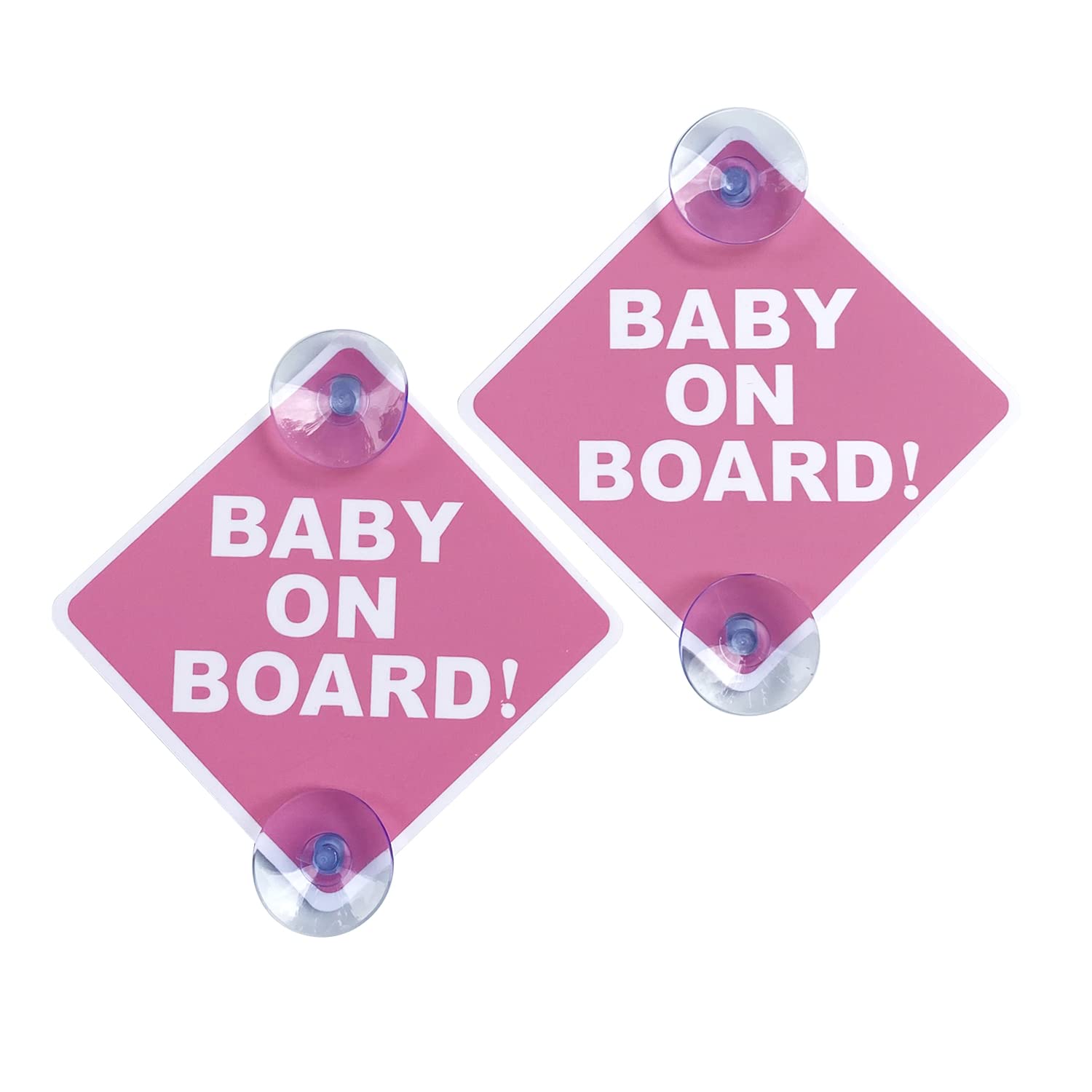 WZCNDIDI Baby on Board pink sticker with suction cups for car visibility