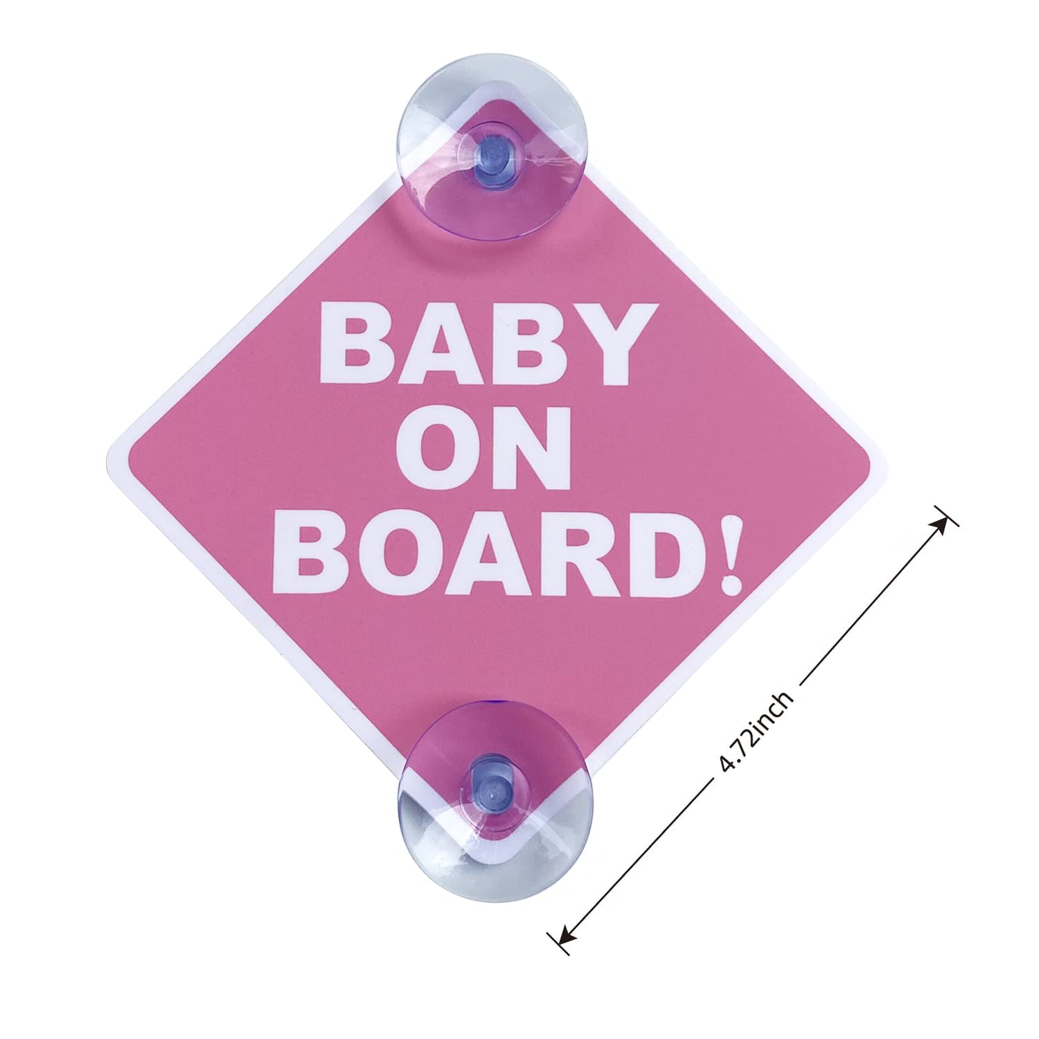 WZCNDIDI Baby on Board pink car sticker on window signals careful driving
