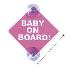 WZCNDIDI Baby on Board pink car sticker on window signals careful driving