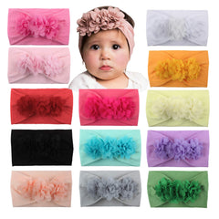 WZT stretchy knot nylon headbands in a 13-color set for newborns to toddlers