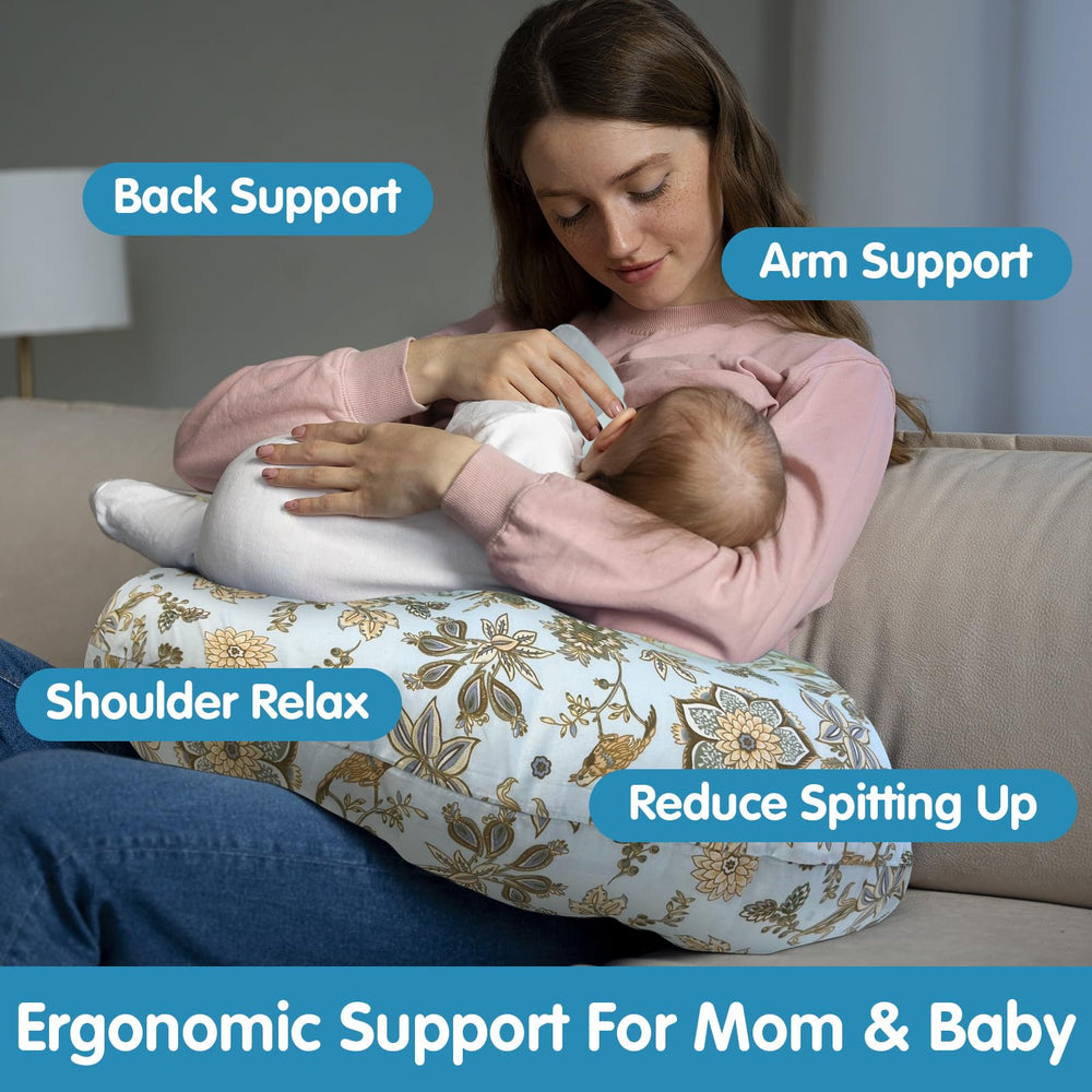 x-vesolje baby feeding support cushion provides stable surface for feeding.