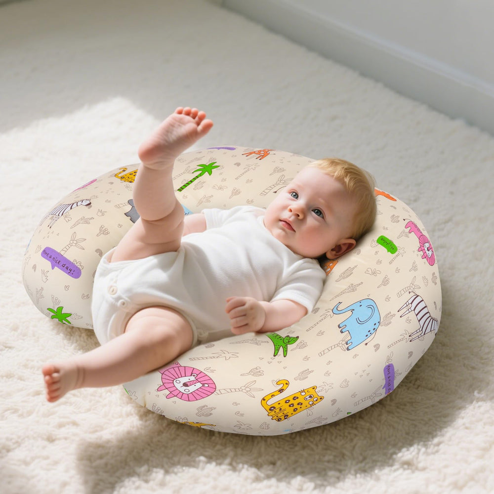 x-vesolje Baby Nursing Pillow with 3D fiber fill provides soft, supportive cushioning