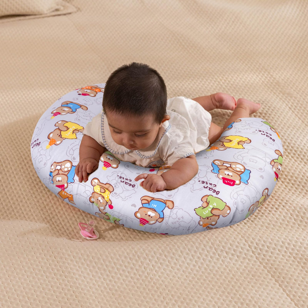 x-vesolje nursing pillow used during bottle feeding helps maintain comfortable posture