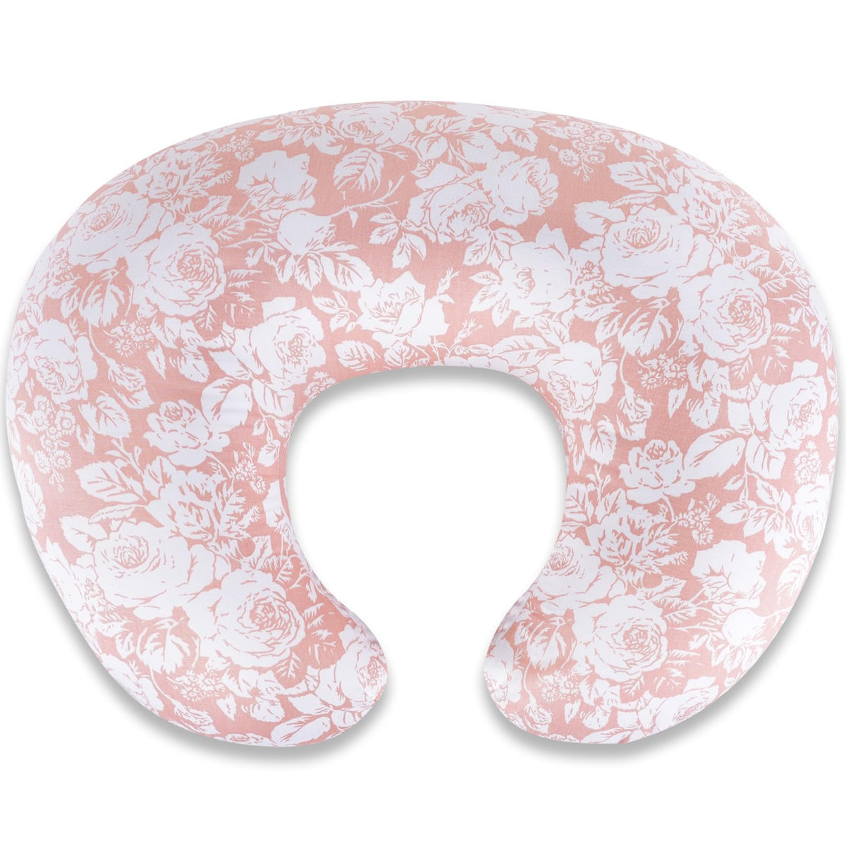 x-vesolje baby nursing pillow rose cover closeup showing soft fabric and ergonomic support.
