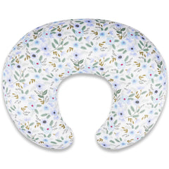 x-vesolje Leaf nursing pillow cover closeup highlighting breathable 100% cotton fabric for baby skin
