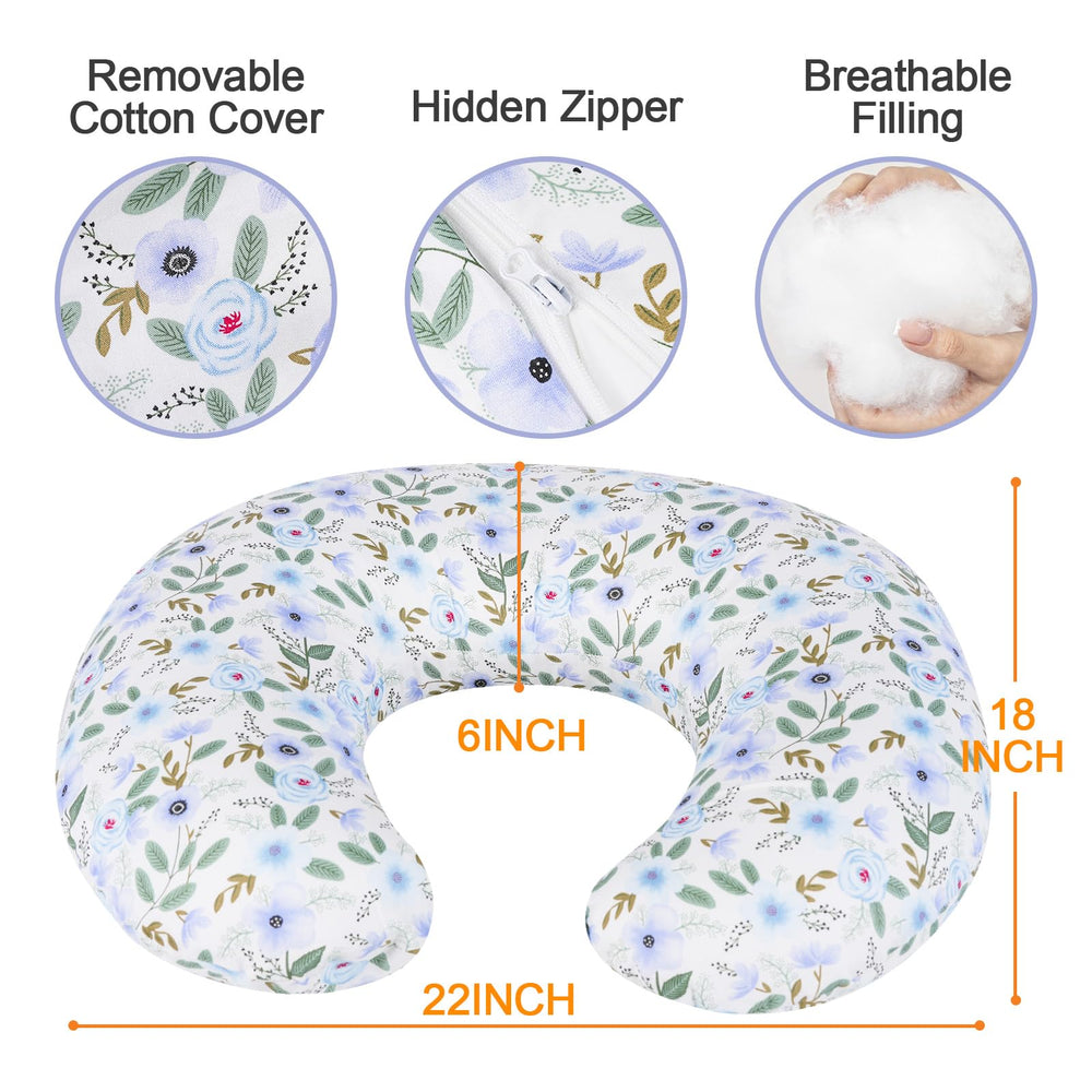 x-vesolje Leaf baby shower gift-ready nursing pillow with sturdy construction